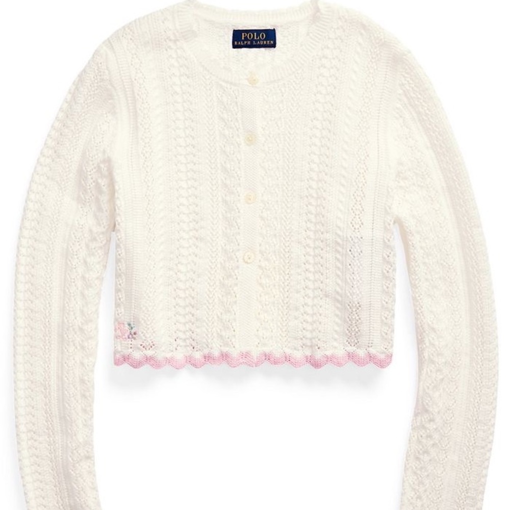 Polo Ralph Lauren Big Girls Cropped Cotton Cardigan